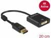 Displayport 1.2 dugós csatl. - DVI csatlakozóhüvely 4K aktív adapter - Fekete Delock 62599