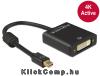 miniDisplayport 1.2 dugós csatl. - DVI csatlakozóhüvely 4K aktív adapter - Fekete