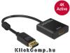 Displayport 1.2 dugós csatl. - HDMI csatlakozóhüvely 4K aktív - Fekete