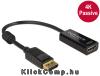 Displayport 1.2 dugós csatl. - HDMI csatlakozóhüvely 4K passzív - Fekete