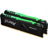 32GB memória DDR4 2666MHz (Kit of 2) 1Gx8 Kingston FURY Beast RGB KF426C16BB1AK2/32