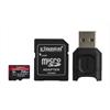 Memória-kártya 256GB SD micro adapterrel, olvasóvalSDXC Class 10 UHS-II U3 Kingston Canvas React Plus MLPMR2/256GB