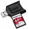 Memória-kártya 64GB SD + olvasó (SDXC Class 10 UHS-II U3) Kingston Canvas React Plus MLPR2/64GB