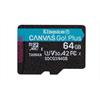 Memória-kártya 64GB SD micro (SDXC Class 10  UHS-I U3) Kingston Canvas Go! Plus SDCG3/64GBSP