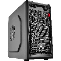 Számítógépház fekete, fekete belső, mATX, 1xUSB3.0, 1xUSB2.0