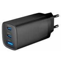 Töltő Adapter 3A 65W 1xUSB-A, 2xUSB-C, 5V/9V/12/15/20V QC PD Black